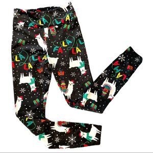 Fa La La Llama Juniors S (3-5) Velvety Soft Micro Fleece Christmas Leggings